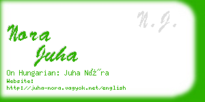 nora juha business card